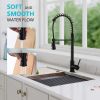 Single Handle Commercial Modern Matte Black Spring High Arc Kitchen Faucet